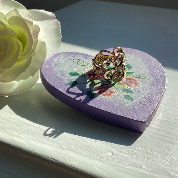 Vintage Park Lane 1960’s Gold Regency Filagree Ring With Original Box Size 6 - Picture 5 of 10